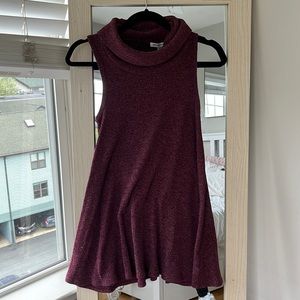 American Eagle Cowl Neck Maroon Lightweight Shift Dress